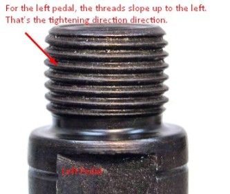 How to identify right and left bike pedal