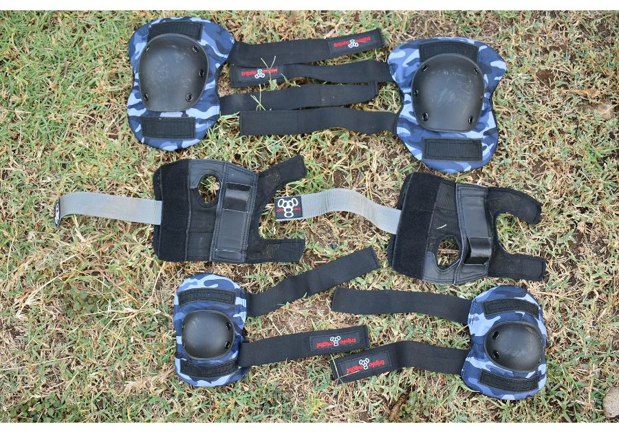Triple 8 saver series pad set including knee pads, wrist guards, and elbow pads